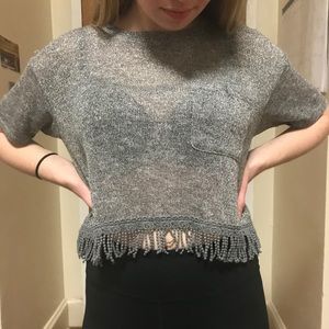 Hollister silver crop top